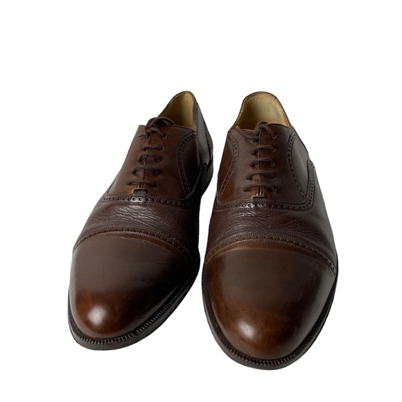 MEZLAN Mens Dress Shoes  Brown Leather Lace Up Cap Toe Oxfords Size 12 W main image 5